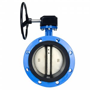 法蘭式蝸輪蝸桿蝶閥DN40，1.6Mpa（橡膠密封